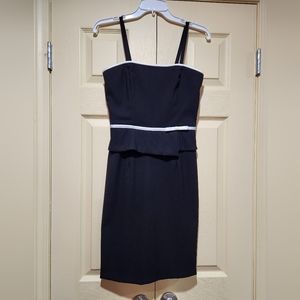 Vintage Scott McClintock Petite Black w/White Trim Removable Straps Dress